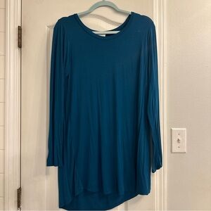 Chris & Carol Women's Teal Long  Sleeve Tunic Top Size Large